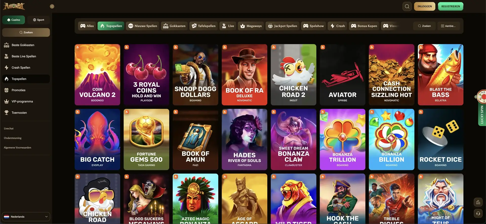 all games bij Amunbet Casino