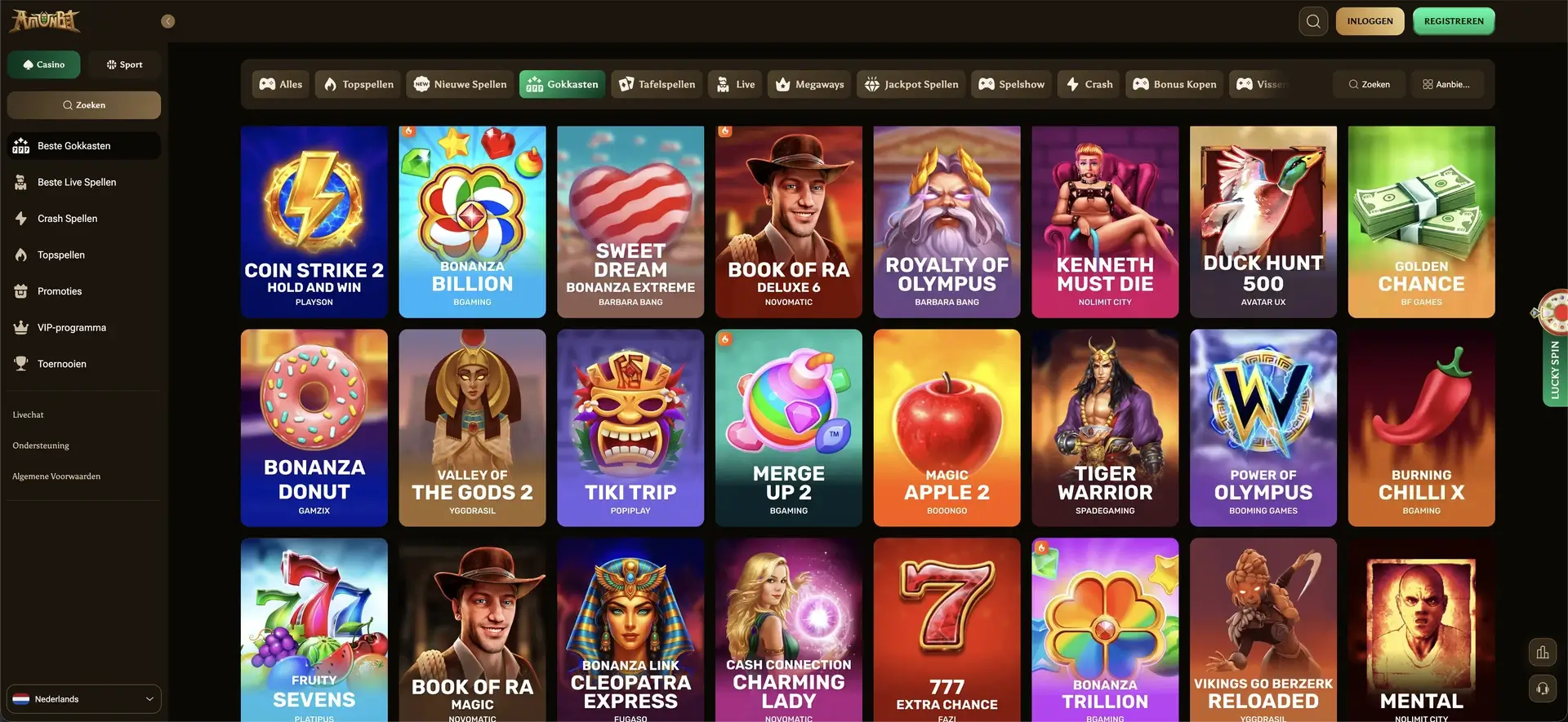 slots bij Amunbet Casino